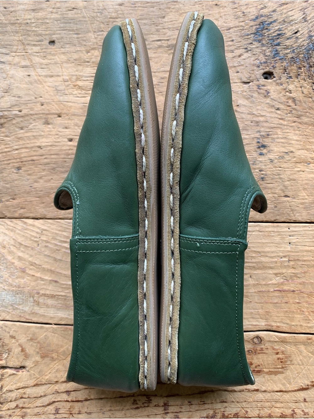 Sabah Green Leather Handmade Turkish shoes - Picture 2 of 9